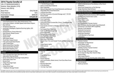 2016 Toyota Corolla LE