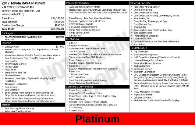 2017 Toyota RAV4 Platinum