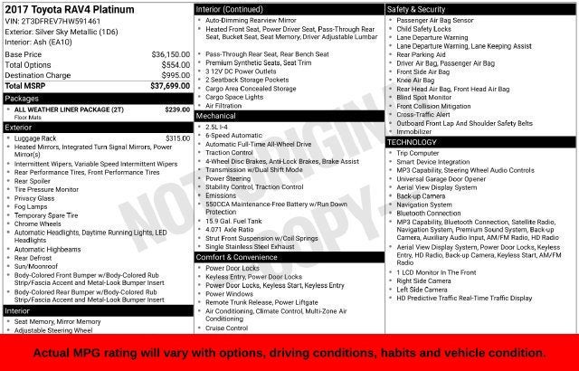 2017 Toyota RAV4 Platinum