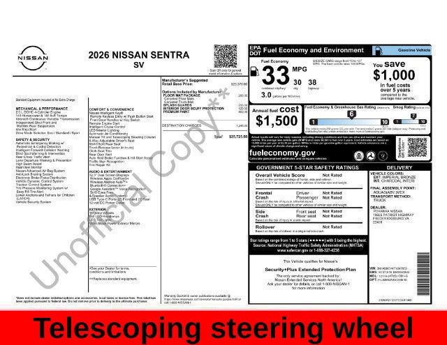 2026 Nissan Sentra SV