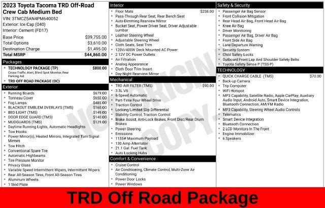 2023 Toyota Tacoma TRD Off-Road V6