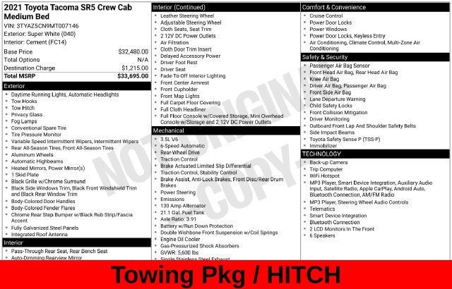 2021 Toyota Tacoma SR5 V6