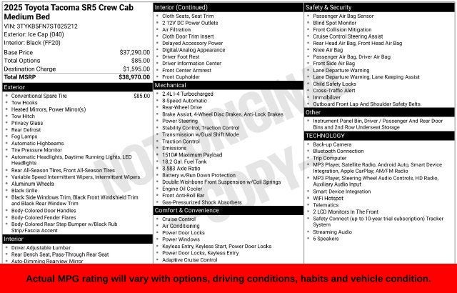 2025 Toyota Tacoma SR5
