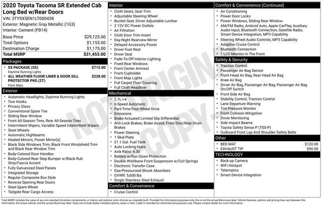 2020 Toyota Tacoma SR