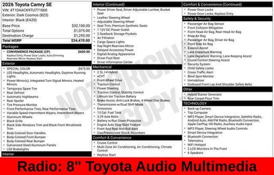 2026 Toyota Camry SE