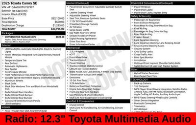 2026 Toyota Camry SE