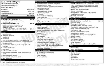 2020 Toyota Camry SE
