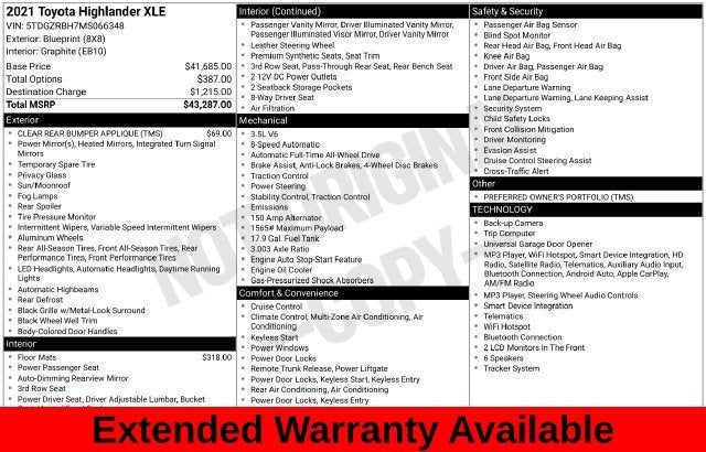 2021 Toyota Highlander XLE