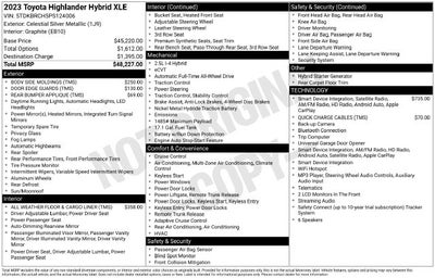 2023 Toyota Highlander Hybrid XLE