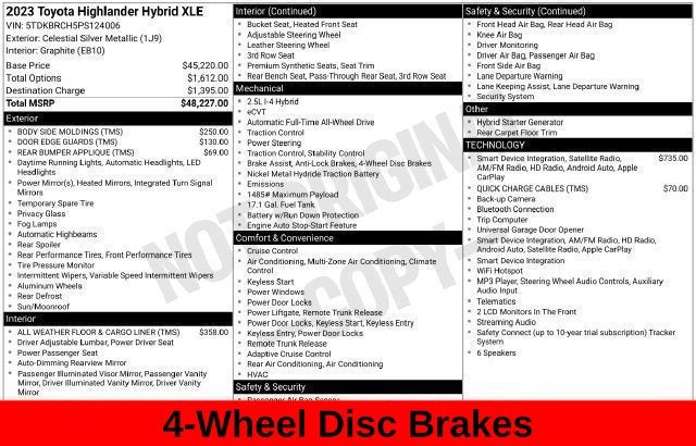 2023 Toyota Highlander Hybrid XLE