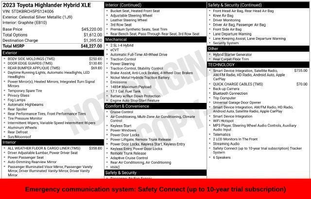 2023 Toyota Highlander Hybrid XLE