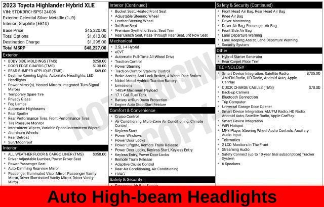 2023 Toyota Highlander Hybrid XLE
