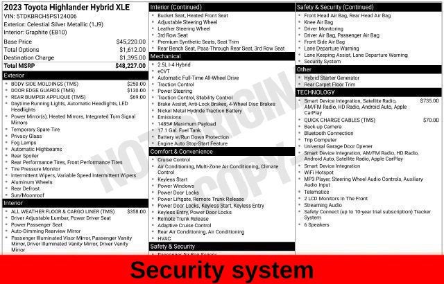2023 Toyota Highlander Hybrid XLE