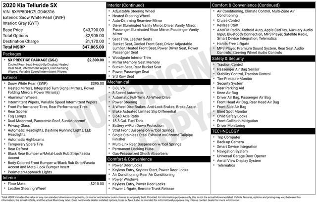 2020 Kia Telluride SX