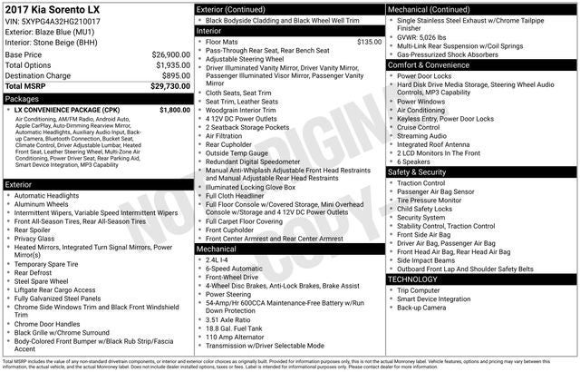 2017 Kia Sorento LX