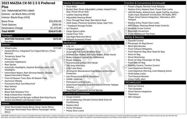 2023 Mazda Mazda CX-50 2.5 S Preferred Plus Package