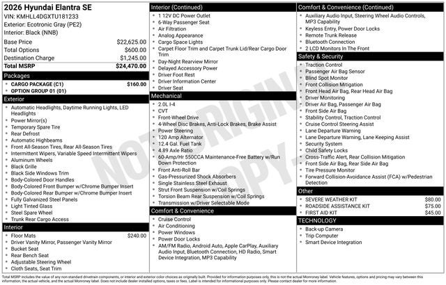 2026 Hyundai Elantra SE