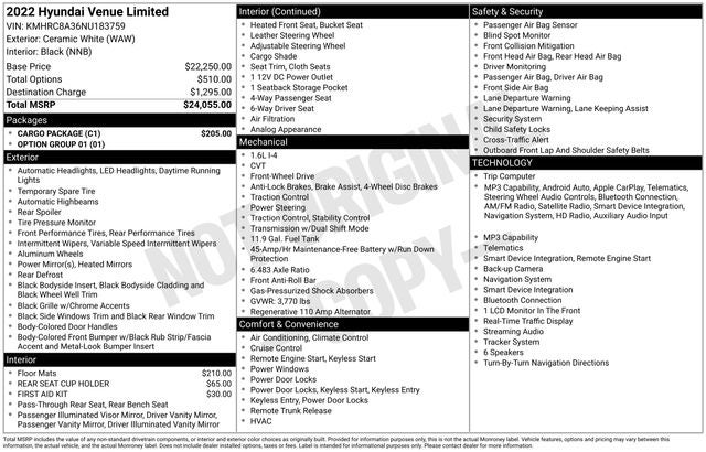 2022 Hyundai Venue Limited
