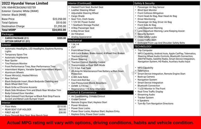 2022 Hyundai Venue Limited